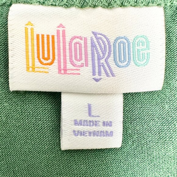 LuLaRoe Irma Top Womens L Green Relaxed Fit SS High-Low Hem Tunic Style Soft - Picture 3 of 9